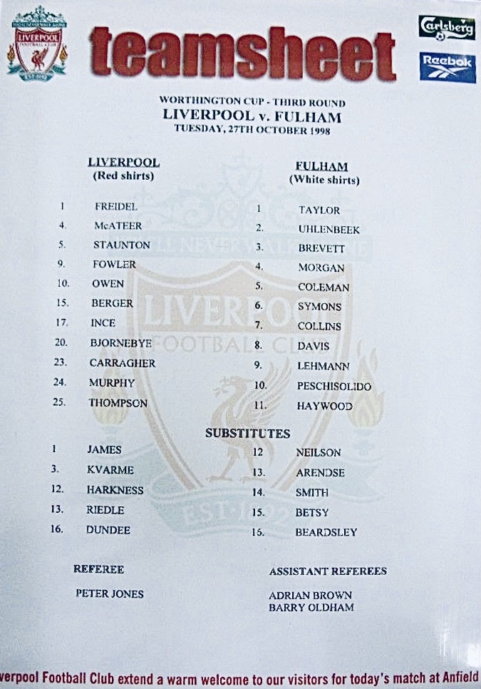 Teamsheet