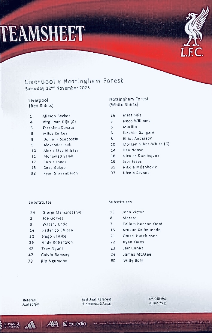 Teamsheet
