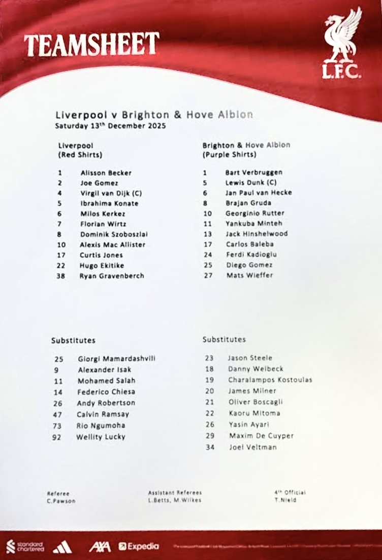 Teamsheet