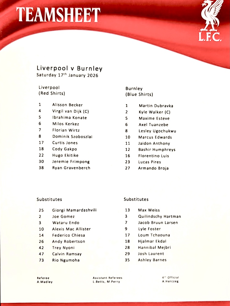 Teamsheet