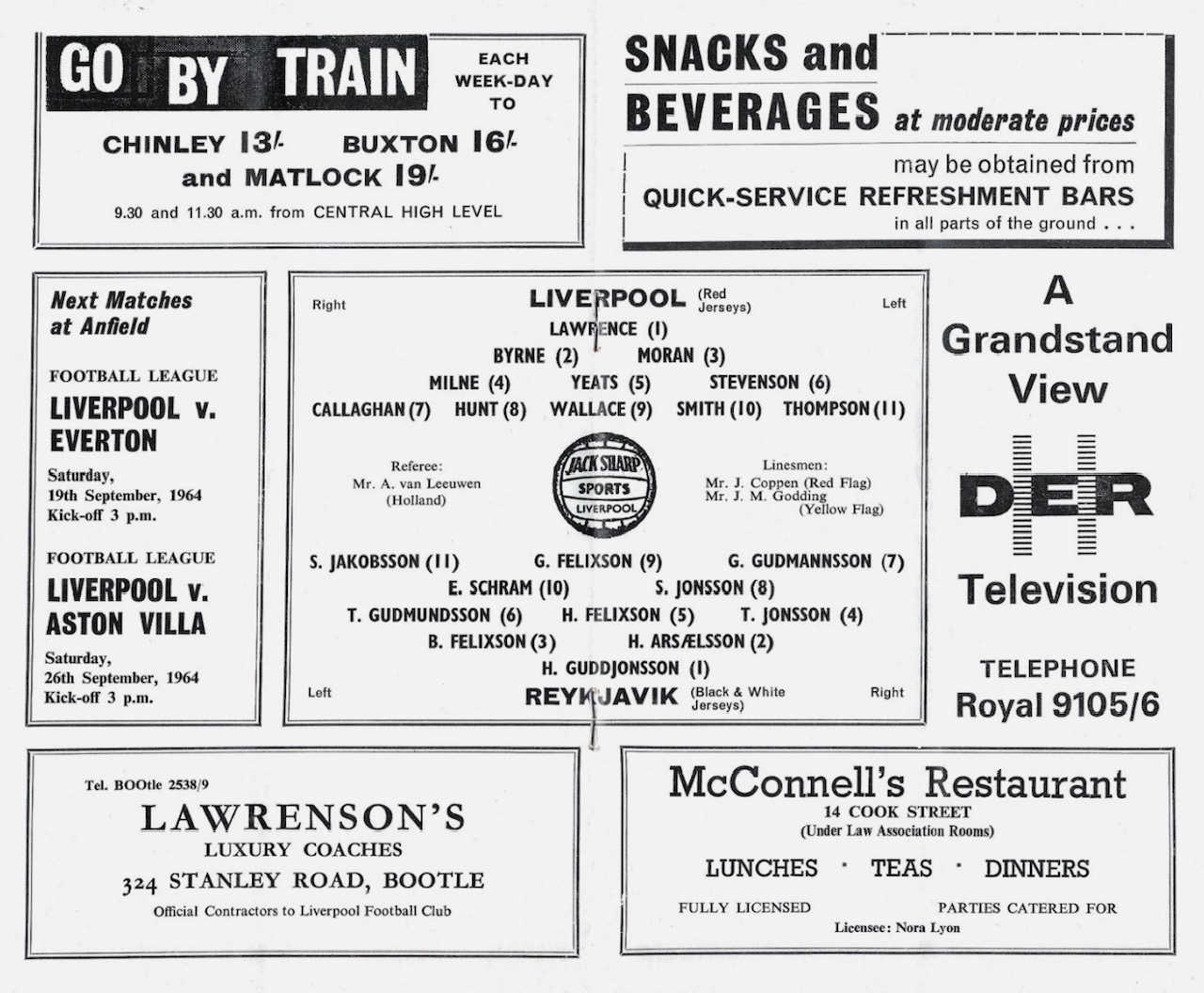 Match programme lineups