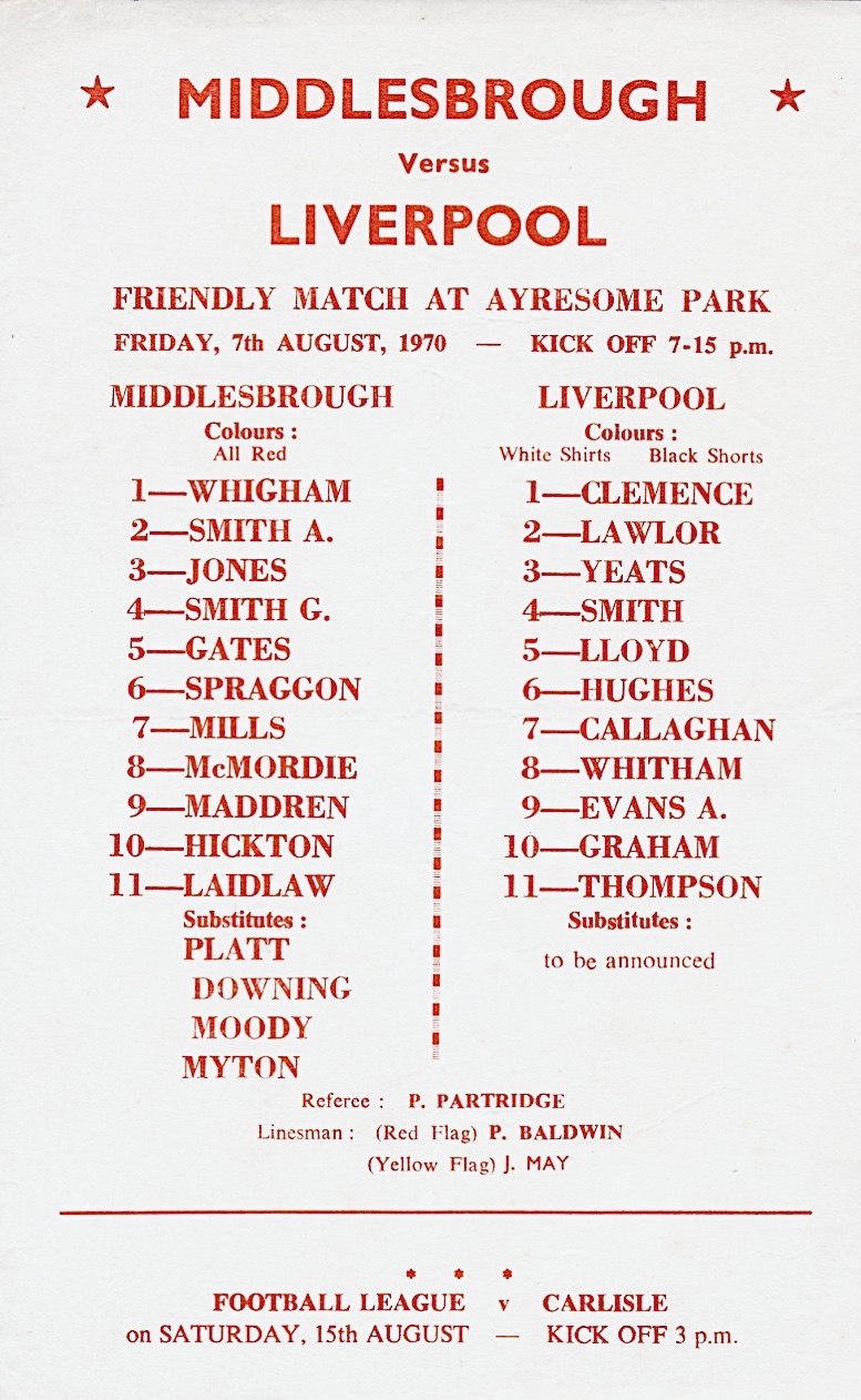 Match programme